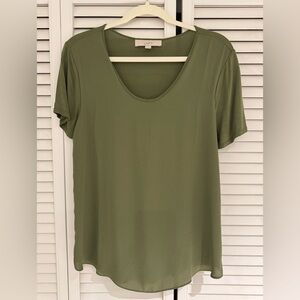 LOFT Women’s Olive Green Short Sleeve Relaxed T-Shirt M